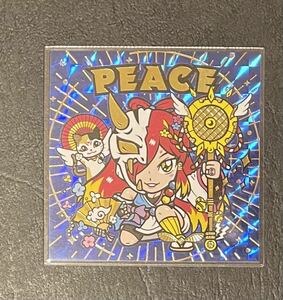 未使用　PEACE seal 青プリズム箔押し　自作シール