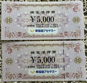 ★送料無料★早稲田アカデミー　株主優待券　￥５０００X２枚　￥１００００分★