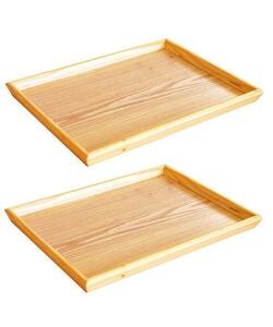 * length angle tray L( approximately 390X285X25mm) wooden natural 2 sheets new goods 