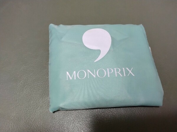 その3 送料無料 MONOPRIX エコバッグ モノプリ フランス パリ 折りたたみ式バッグ 水色 新品 エコバック　送料込み