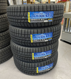 新品 DUNLOP WINTER MAXX03 185/60R16 86Q 2023年（30週） WM03 スタッドレスタイヤ 16インチ 4本 ダンロップ ウィンターマックス 札幌