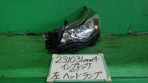 インプレッサ DBA-GJ7 左ヘッドランプASSY G4 2.0I-Sアイサイト 4WD D4S P9932