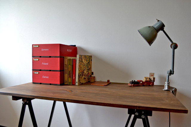 Établi pliant Table bureau pieds en fer Atelier grand marché aux puces Antique solide cheval de scie en fer luminaires industriels pieds en fer, œuvres faites à la main, meubles, Chaise, tableau, bureau