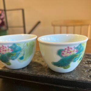 中国茶器　茶杯　お湯呑　２点セット