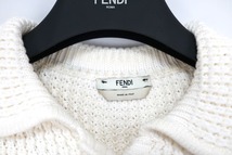 中古 21SS FENDI Knitted Short-sleeve Romper In White フェンディ ニット ジャンプスーツ ホワイト サイズ36_画像5