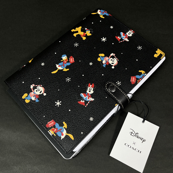 【COACH 本物 新品 コーチUSAアウトレット正規品】COACH X DISNEY コラボ ノートブック ホリデー 手帳 ノートブック メモ帳 CN571 ミッキー