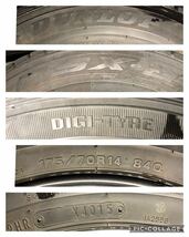 アルミ付スタッドレスタイヤセット 14x5.5J ＋45 PCD100 4H 175/70R14 ダンロップ DSX-2 Weds NIRVANA NV デジタイヤスタッドレス_画像9