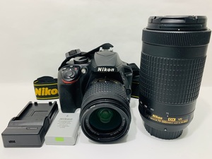 1円～ Nikon ニコン D3400 ダブルズームキット デジタル一眼レフカメラ レンズ AF-P DX NIKKOR 18-55mm f/3.5-5.6G/70-300mm f/4.5-6.3G 