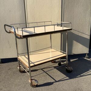  retro business use 2 step service Wagon kitchen wagon with casters . Wagon wooden used 11A