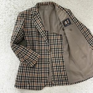 美品 ダックス【至高の逸品】DAKS テーラードジャケット チェック ウール 秋冬 L程度 ビジネス