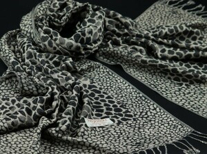 blakafee #BF-0323 極上 パシュミナ 大判 ストール【ブラック/ベージュ系/Leopard_豹】High Quality Pashmina Collection