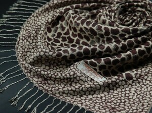 blakafee #BF-0324 極上 パシュミナ 大判 ストール【ブラウン/ベージュ系/Leopard_豹】High Quality Pashmina Collection