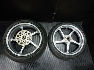 【1円～】『絶版』ZRX1200R(ZRT20A) GALESPEED(ゲイルスピード) タイプC『絶版ポリッシュ/リヤ6.00J幅』前後ホイールSET《入手困難部品》