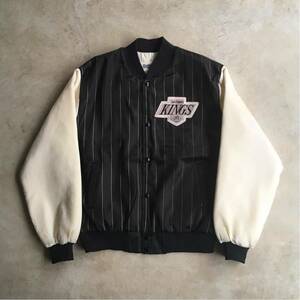 [LOS ANGELES KINGS] Los Angeles King s starter cotton inside blouson /XL STARTER black × white rare stripe Vintage 70s80s90s