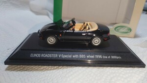 希少 新品！EBBRO 1/43 EUNOS Roadster V-special BBS ホイール 1996年 マツダ ユーノス ロードスター NA MAZDA 限定車 黒