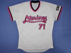  Chiba Lotte 71 Len *sakata1994-95 actual use pink uniform day series person large Lee ga-. two army direction Marines 