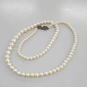 ●ハ4100S◎艶やか　ミキモト　MIKIMOTO　パール　ネックレス　44センチ　3.0-7.0ミリ珠前後◎送料込み◎　　 