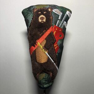 Zabi PUTTER COVER ザビ　ピン型マグネット式パターカバー　ZPC006369 Mesh Play Bear メッシュプレイベア