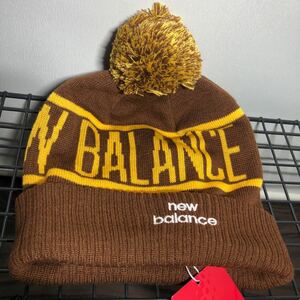 new balanceニューバランスゴルフ ニット帽 ボンボン付きニットキャップ　ブラウン　012-2287013