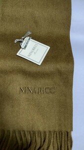 ＊＊NINA RICCI ニナリッチ マフラー＊＊毛100% カシミア入り 31x140センチ フリンジ7センチ