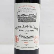 1円～CHATEAU GRAND-PUY-LACOSTE（シャトー グラン ピュイ ラコスト）1986 12.5％ 750ml ※液面低下 M23K070010_画像2