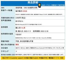 【SMS受信OK】【超大容量100GB/月（月額3900円）】プリペイドデータ通信SIMカードprepaid DATA SIM ★1ケ月使い放題+購入月無料★ 送料無料_画像2