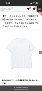 菅原靴店 干場義雅氏 監修 THE SOLE ザソール Tシャツ カットソー 半袖 M アンチシースルー 白 透けないTシャツ スビンコットン/度詰め編み