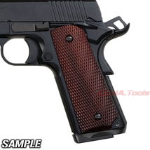 ★送料無料★天然木★ マルイ M1911用 COLT タイプ フルチェッカー WOOD GRIP ( MEU ウッド グリップ コルト ガバメント 木製_画像6