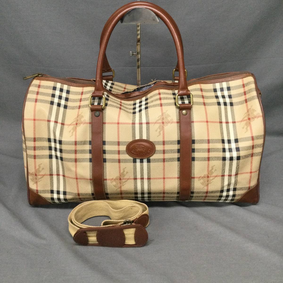 546☆ Burberrys バーバリー ボストンバッグ ネイビー トラベル-