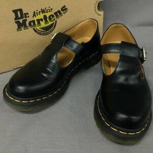 051129 251304 Dr.Martens ドクター マーチン シューズ Tバーシューズ POLLEY ポリー レザー ブラック系カラー SIZE サイズ UK 6 箱付