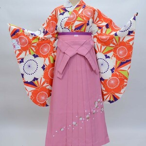  two shaku sleeve kimono hakama full set ...canoa graduation ceremony . please! hakama modification possibility new goods ( stock ) cheap rice field shop NO19785