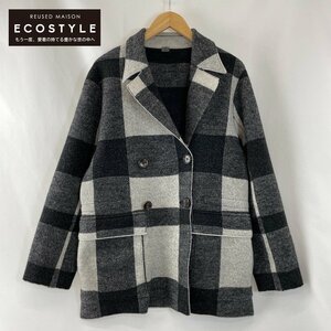 【美品/1円】991 ナインナインティワン YBJA202A Rosario Check jacket ロサリオウール チェック ジャケット 46 ブラック ホワイト メンズ