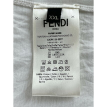 FENDI フェンディ FAF682 ズッカ柄切り替えTシャツ ホワイト XXL トップス コットン メンズ 中古_画像5