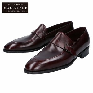 【新品未使用】JOHN LOBB ジョンロブ プレステージライン ALWYN アルウィン ストラップローファー シューズ 8 1/2 ボルドー メンズ