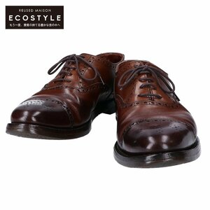 【1円】CROCKETT&JONES クロケット＆ジョーンズ BARRINGTON 2 バーリントン2 セミブローグ シューズ 7 1/2E ブラウン メンズ