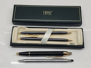 ★ R51128　CROSS クロス　ボールペン＋シャープペンシル＋ケース＋PARKER パーカー　ボールペン　4本セット　筆記用具　文房具 ★