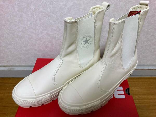 新品【26.5cm】コンバース レザー オールスター (R) SG チャンク SHIN-HI アイボリー【CONVERSE】