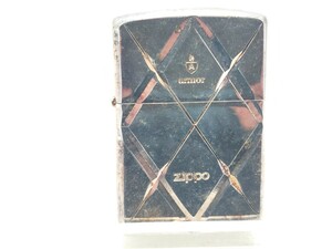 新品未使用　ZIPPO　 Armor Case　シルバー　チェック　 アーマーケース　両面加工　ジッポ　オイルライター　2005