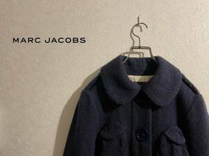 ◯ MARC JACOBS ラウンド ポケット ウール コート / マークジェイコブス ロング トレンチ ステンカラー ネイビー 紺 4 Ladies #Sirchive