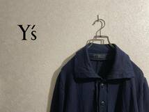 ◯ Y's Yohji Yamamoto 縮絨 ウール ジャケット / ヨウジヤマモト ハイネック ドロップショルダー ネイビー 2 Ladies Mens #Sirchive_画像1