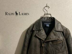 0 Ralph Lauren leather abieita- jacket / Double Rider's sport jacket D pocket kau tea 9 Ladies Mens #Sirchive