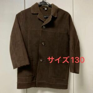 UNIQLO ユニクロ キッズ　スエード調　裏ボア　コート　ムートンタッチコート　アウター　サイズ130 防寒着　