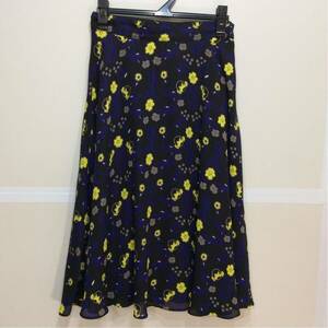 スライ 黒×黄色花柄フレアスカート サイズ1