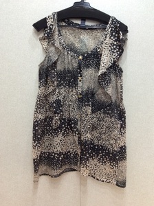 sabena black × beige various dot front opening North li tunic made in Japan size inscription none 