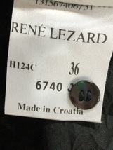 RENE LEZARD(レネレザード) 黒シワ加工フリルブラウス サイズ36_画像7