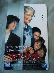 使用済み　テレカ　ミセス・ダウト　Mrs.　Doubtfire　ロビン・ウィリアムズ　＜110-011＞50度数