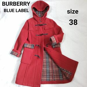 【美品・人気レッド】BURBERRY ダッフルコート ノバチェック Aライン ロング丈