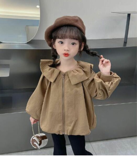 110cm 可愛い アウター ブラウン 女の子 韓国服