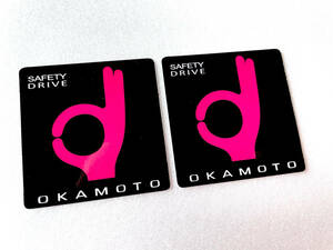 ２枚セット オカモトステッカー ピンク(ミニ) OKAMOTO OK レディース 旧車會 単車 暴走族 昭和 レトロ ヤングオート チャンプロード Z1 Z2