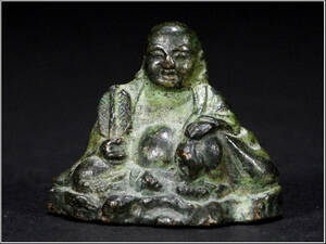 【騰立】中国美術 時代唐銅 布袋仏像 仏教美術■926102
